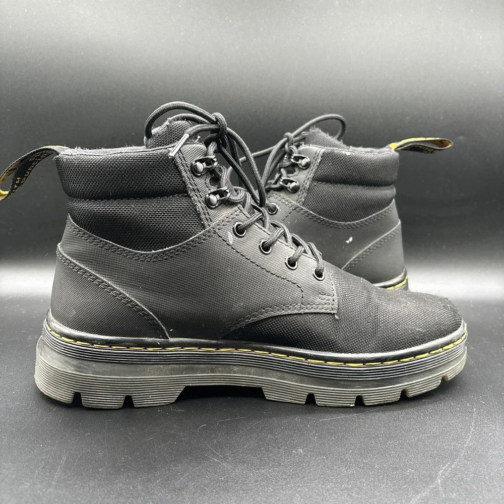 Dr Martens‎ Rakim Boots Men's 8 Black Canvas Lace Up Combat Casual